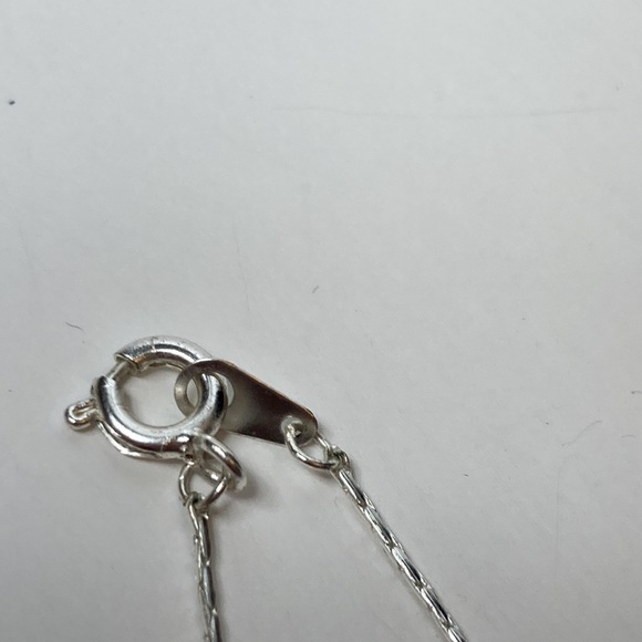 16" Red Enamel Flower Silver Tone Necklace - Picture 6 of 7